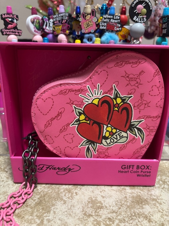 Ed Hardy Accessories - Ed Hardy Heart Coin Purse Wristlet NIB